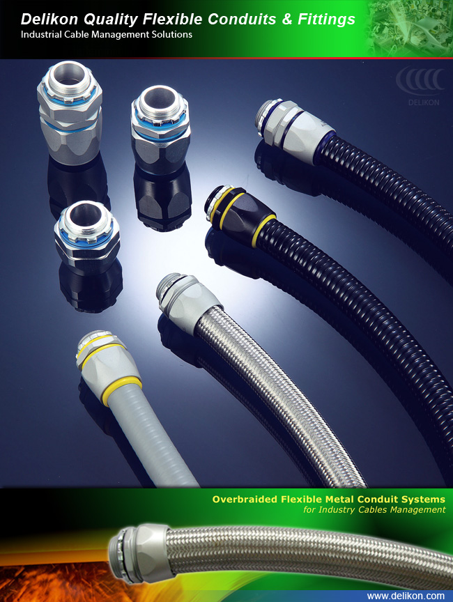 [CN] DELIKON leading manufacturer of AUTOMATION control wiring flexible conduit over braided flexible conduit liquid tight conduit and conduit fittings